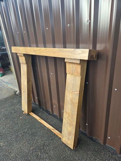 Handmade timber fireplace surround