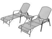 Sun Loungers 2 pcs with Table Steel Anthracite