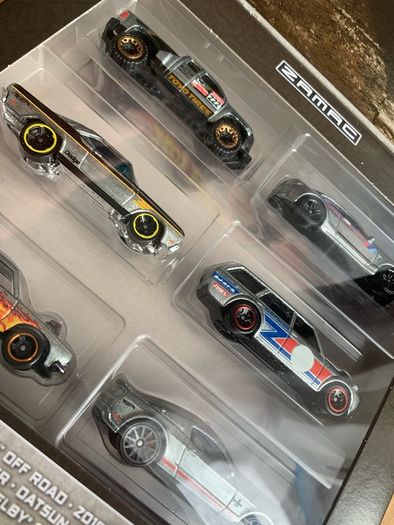 Hot Wheels Rare Zamac 6 Car Multi Pack- Chevy Silverado off road, 2016 BMW M2, 1974 Brazilian Dodge Charger, Datsun Bluebird Wagon (510), King Kuda, 2010 Ford GT500 Super Snake