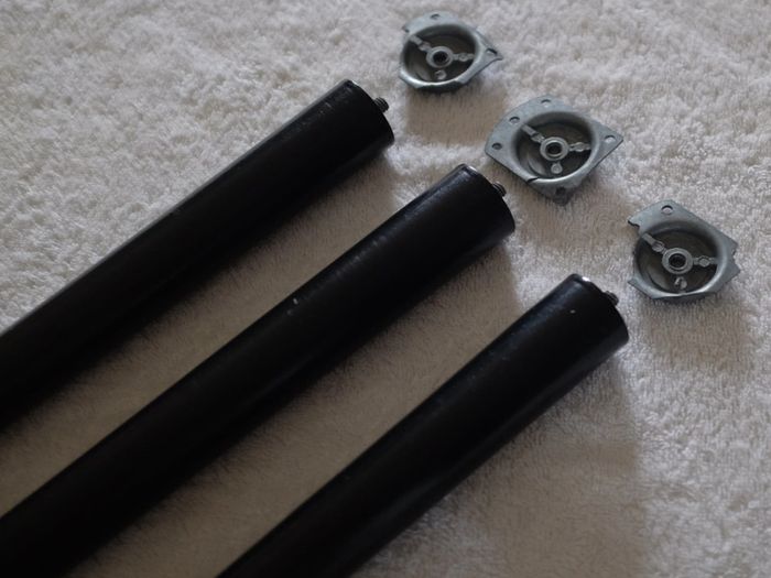 Furniture Legs Set of 3 Mid-Century Black Lacquer