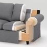 3-seater sofa - cream textured fabric Image 10