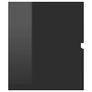 Sink Cabinet with Built-in Basin High Gloss Black Chipboard Image 10