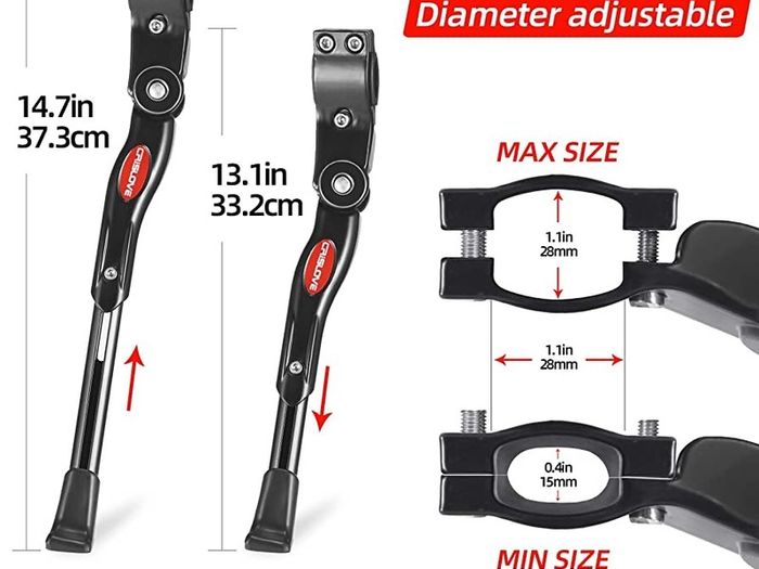 Bike Kickstand, Height Adjustable Bike Stand, Suitable for Mountain Bike, Road Bike, Kids Bike, Foldable Bike, Compatible for Bicycle With Wheel Diameter of 24-28 Inches (FREE SHIPPING)