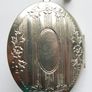 Vintage Silver Tone Oval Locket with Faux Pearl Cabochon length 28" Image 7
