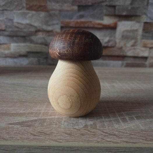 NEW Handmade Wooden Mushroom Nutcracker