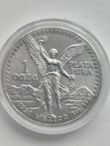 1990 Mexico libertad 1oz silver coin