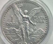 1990 Mexico libertad 1oz silver coin
