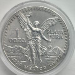 1990 Mexico libertad 1oz silver coin