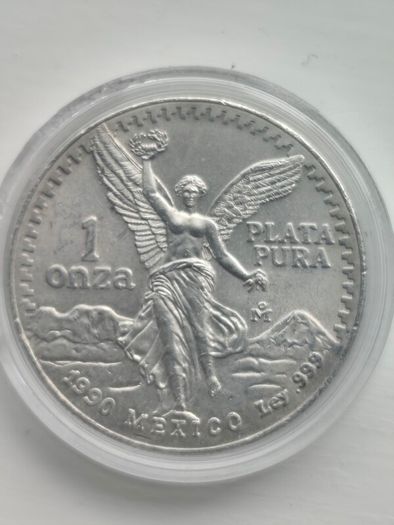 1990 Mexico libertad 1oz silver coin