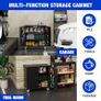 Metal Storage Cabinet with Wheels, Rolling Storage Cabinet with 2 Doors and Adjustable Shelves, Pegboard and 4 Hooks, Suitable for Garage, Home, Office, School, Black Image 4