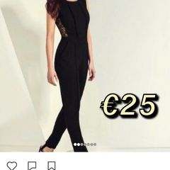 Lipsy Kardashian Kollection Black Lace Side Slim Fit Jumpsuit Playsuit Dress Up 8