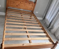 As New - Very Solid 4Ft Small Double Wooden Bed Frame - Can Deliver
