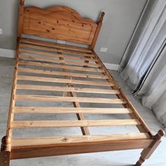 As New - Very Solid 4Ft Small Double Wooden Bed Frame - Can Deliver