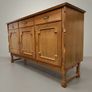 Danish Brutalist Oak Sideboard, 1960s Architectural Design Image 4