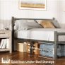 4ft6 Double Bed Frame with Headboard, Black Metal Bed Frame with Storage Image 4