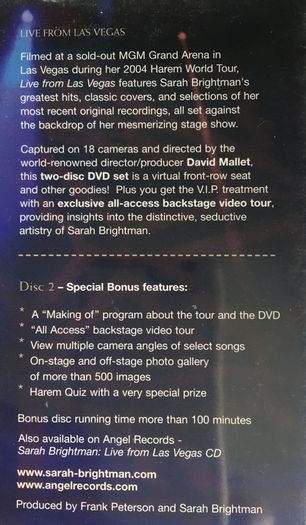 Sarah Brightman [2004] The Harem World Tour: Live From Las Vegas [Music 2xDVD]