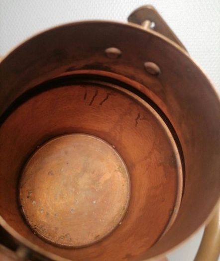 Vintage copper and brass milk churn