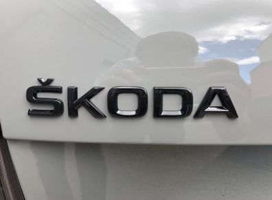Skoda Black 3D ABS car Letter Rear Bumper trunk Decals Emblem badge sticker Decal