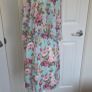 Beauty Angel Mint Floral Boho Tea Dress Chiffon Overlay Size M/L Image 2