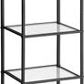 Standing Shelf, Bookcase, Bathroom Shelf, 5 Levels, Kitchen Shelf, Slim Shelf Bathroom Shelf, for Living Room, Bedroom, Study, Tempered Glass, Steel Image 2