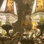 70s Gorgeous Ronantic Brass and Porcelain Chandelier Image 6