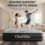 Inflatable Mattress, Air Bed, Double Airbed with Built in Pump, Blow Up Mattress, Folding Guest Bed Self Inflating with Flocked Surface for Camping and Home Use, 190cm x 140cm x 46cm (Black Image 6