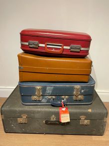 Four vintage suitcases 50s 60s 70s