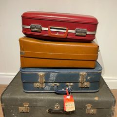 Four vintage suitcases 50s 60s 70s