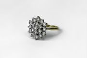 9ct Yellow Gold Cluster Ring, size J - J 1/2