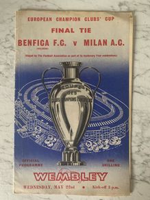 1963 European Cup Final Benfica v AC Milan Official Programme