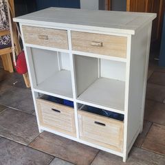 Hall console with drawers and shelves