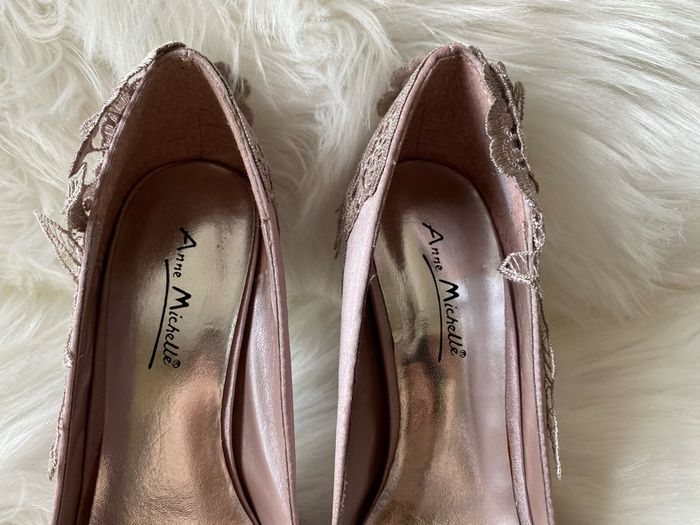 Brand New Lace Detail Lilac Peeptoe Heels