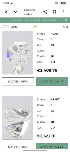 1Ct Heart Shaped Diamond.