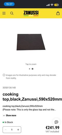zanussi glass top