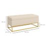 Storage Bench with Upholstered Seat, Decorative Button Tufting, Flannel Look, Gold-tone Steel Legs, 110 x 47 x 46.5 cm Image 2
