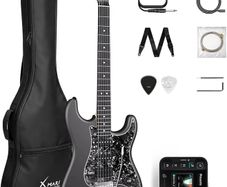 Smart Electric Guitar with Built-in DSP Effects, 4 Presets, USB-C OTG Recording, Headphone Output, Alnico Pickups w/Coil Split, Carbon Fiber Body, Gig Bag, Strap, Cable & Picks