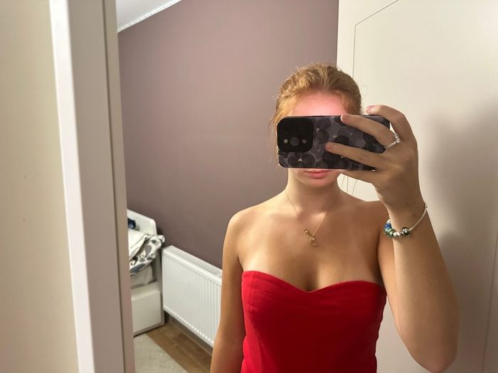 red jumpsuit