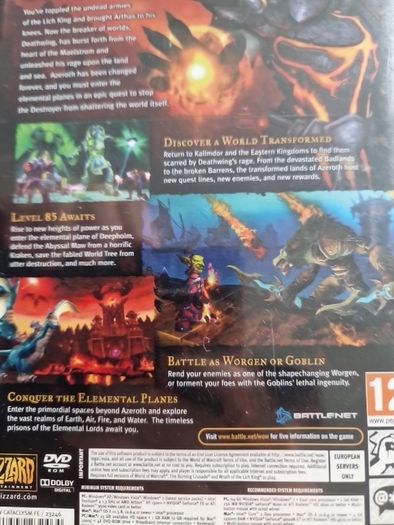 World of Warcraft Cataclysm Expansion pack  Pc Games Original