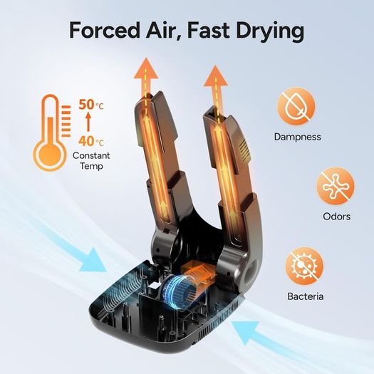 Boot Dryer Shoe Dryer, Glove Dryer & Boot Warmer with Heat Blower, Portable Adjustable Rack and Timer, Folding Design & Quick Drying for Shoes, Gloves, Hats, Socks, Ski Boots