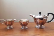 Vintage Silver-plated hexagonal Art Deco tea set