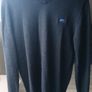 mens raging bull navy blue cashmere and cotton jumper. Image 4