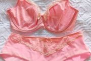 Freya - Hot Coral - Underwired Side Support Bra 30F and Briefs S - Brand New RRP 58