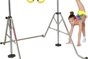 Gymnastics bars Sets, Foldable Gymnastic bar a 5 Heights Adjustable Gym bar for kids from 3 to 12, ideal Indoor Outdoor gymnastics equipment, 62" (Steel/Fiberglass) Gymnastics bar kids set