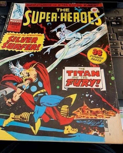The Super-Heroes - Silver Surfer Titan & The Fury-Issue #8-- Vintage Marvel -April 26th 1975