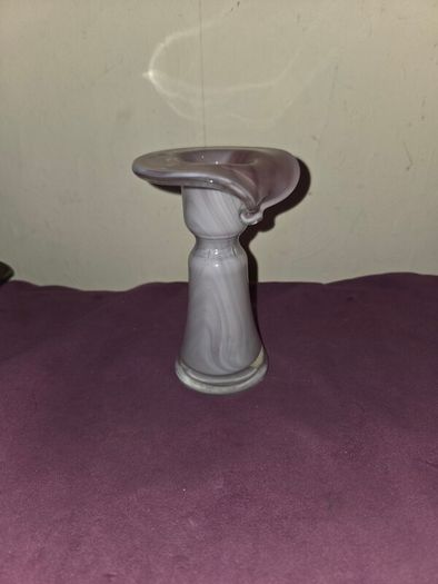 Glass Tulip Candlestick Holder