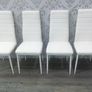 Compact Glass Dining Table Set Seats 4, White Image 2