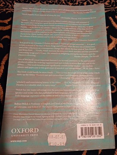 The Abbey Theatre 1899 - 1999 / Form & Pressure/ Robert Welsh/ Oxford Univeristy Press