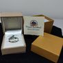 18ct white gold diamond and emerald dress ring Image 4