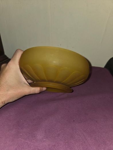 Art Deco Frosted Amber Glass Bowl