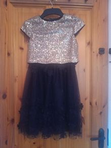 john rocha junior navy and gold dress, 9 yrs